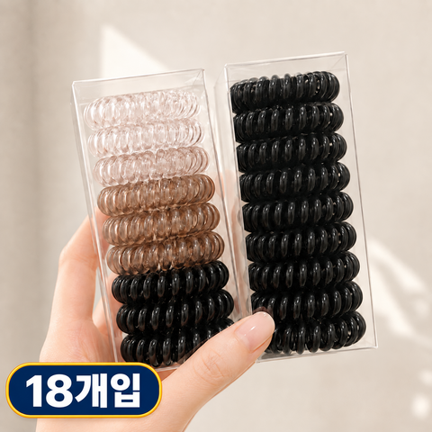 드노엘 자국없는 전화선 스프링 머리끈 2세트 18P