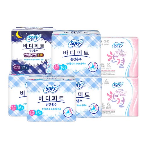 쿠팡! 바디피트 순간흡수 중형 68p + 오버 12p