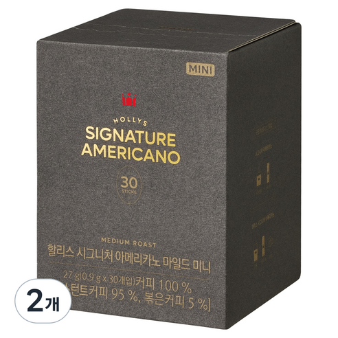 할리스 시그니처 아메리카노 마일드 미니 스틱커피, 900mg, 30개입, 2개
