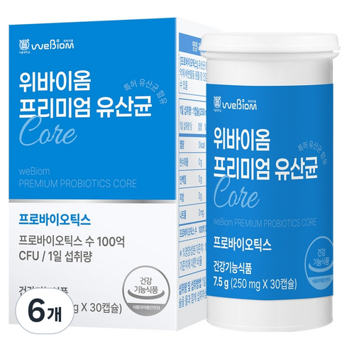 서울대위바이옴 프리미엄 유산균 프로바이오틱스 7.5g, 6개, 30정