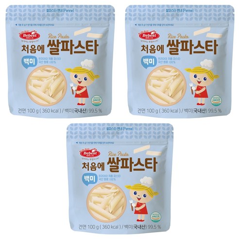 베베스트 처음에 쌀파스타 현미, 100g, 3개