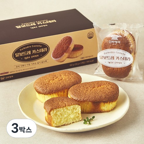 [로켓프레시] 신라명과 달보드레카스테라 5개입, 180g, 3박스