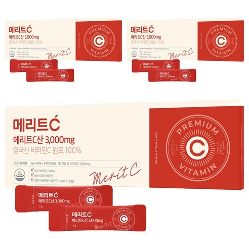 휴온스 메리트C산 3000mg 90포, 270g, 3개