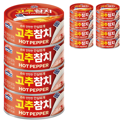 사조참치 고추참치 안심따개, 150g, 12개
