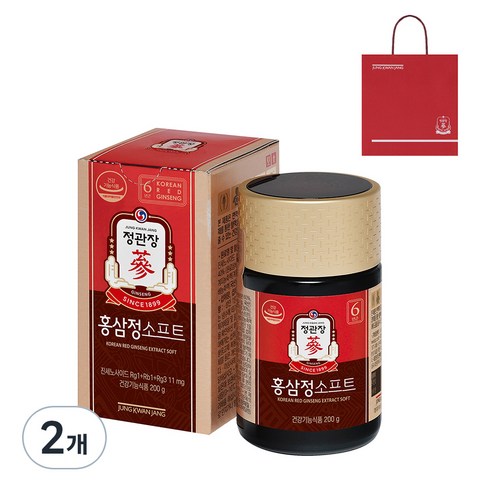 홍삼정 정품 소프트 + 쇼핑백, 200g, 2개