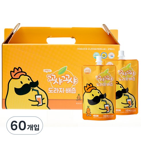 꼬샤꼬샤 도라지 배즙 스파우트형, 2200ml, 60개