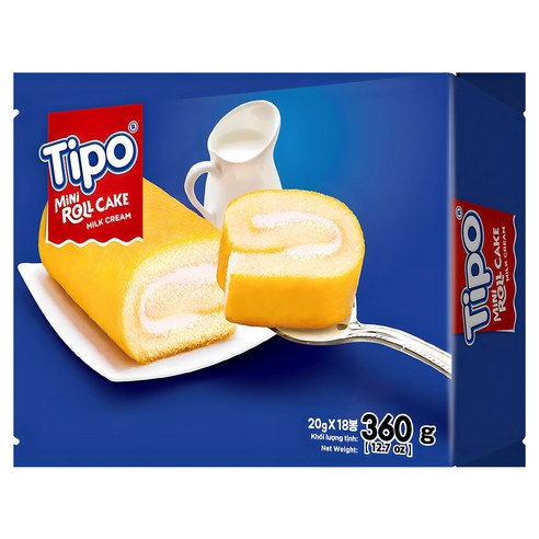 티포 미니 우유맛 크림 롤케이크 18p