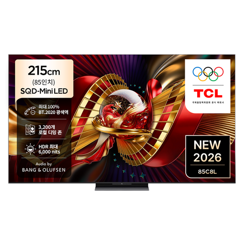 TCL 4K UHD Mini LED 프리미엄 SQD Google TV, 85C8L, 방문설치, 무타공 벽걸이형(추가비용발생), 215cm(85인치)