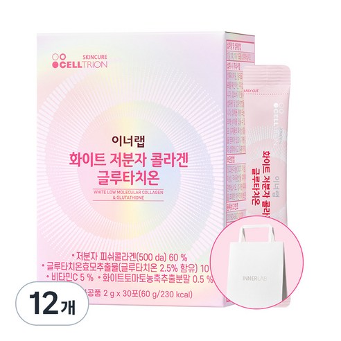 이너랩 화이트 저분자 콜라겐 글루타치온, 60g, 12개