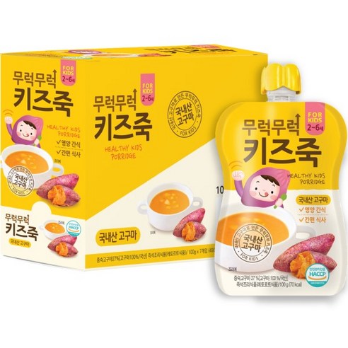 이유케어스 무럭무럭 키즈죽, 고구마맛, 7개, 100g