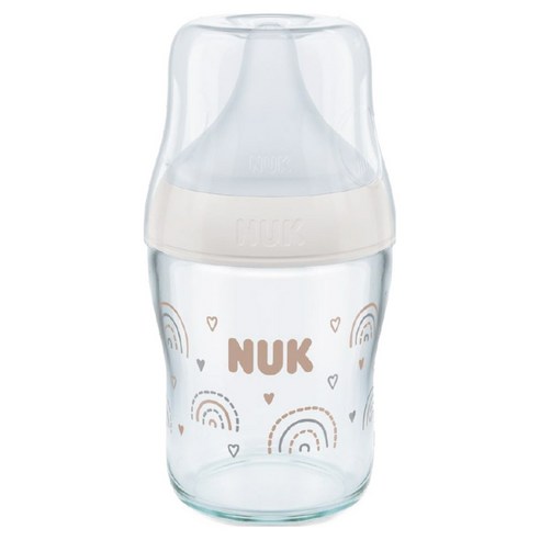 누크 유아용 퍼펙트매치 유리젖병 + 젖꼭지 S 세트, 레인보우, 120ml, 1세트