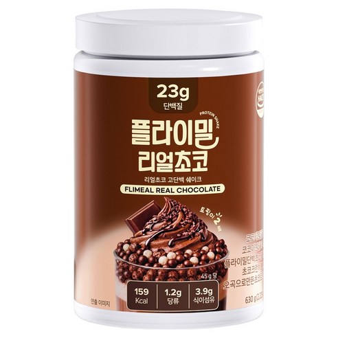 플라이밀 대용량 단백질쉐이크 리얼초코, 630g, 1개