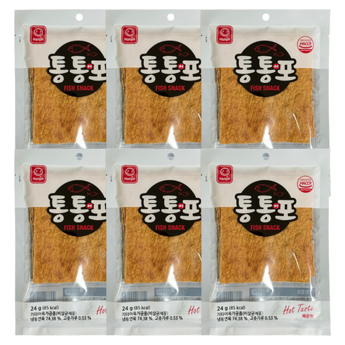 한진식품 통통어포 매운맛, 6개, 24g
