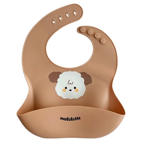 마롤로뜨 실리콘 아기 턱받이, 1개, 1개입, 오렌지 마뭉이