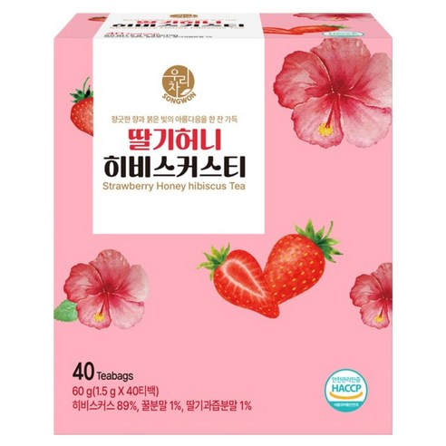 우리차 송원식품 딸기허니 히비스커스티, 1.5g, 40개입, 1개