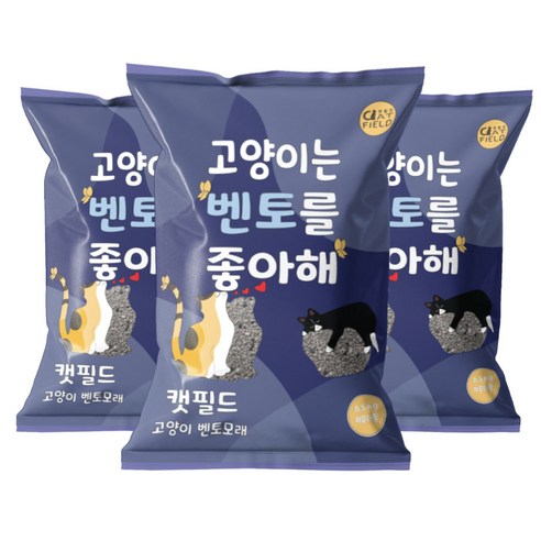 캣필드 응고형 고양이 벤토모래, 6.5kg, 3개, 베이비파우더향