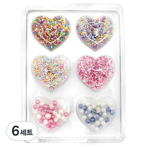 이홈베이킹 슈가스프링클 구슬 트윙클 6종 세트, 20g, 6세트