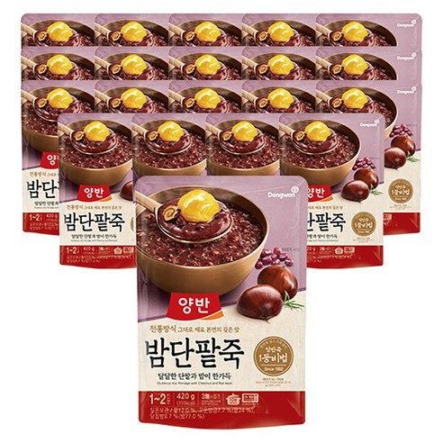 양반 밤단팥죽 파우치, 420g, 20개