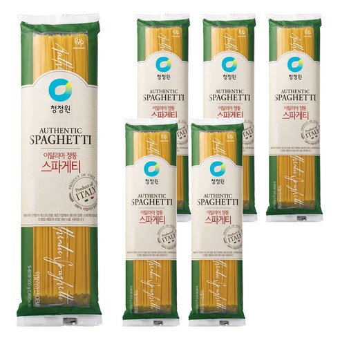 청정원 이탈리아 정통 스파게티면, 500g, 6개