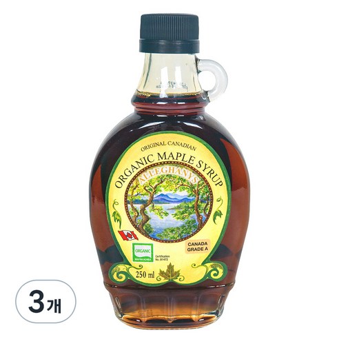 알레가니 유기농 메이플시럽, 250ml, 3개