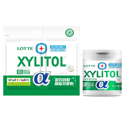 롯데자일리톨 알파 껌 오리지날 86g + 리필 102g