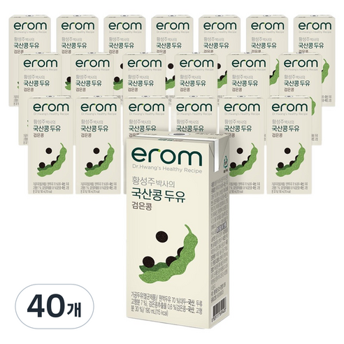 이롬 황성주 박사의 국산콩 두유 검은콩, 190ml, 40개