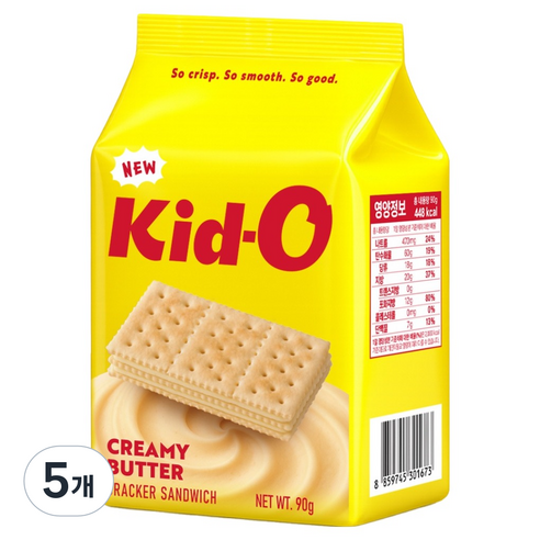키드오 크리미 버터 크래커 샌드위치, 90g, 5개