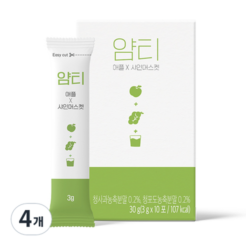 얌티 애플 샤인머스캣, 3g, 10개입, 4개