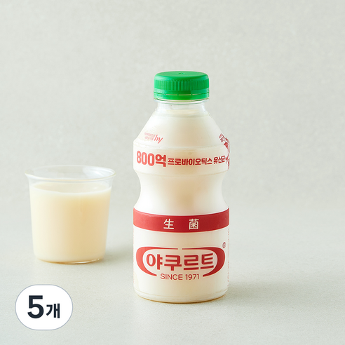 [로켓프레시] 에치와이 야쿠르트 1971, 5개, 1개입, 450ml