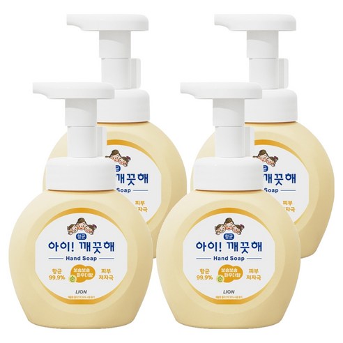 아이깨끗해 핸드워시 순 보송보송 파우더향, 250ml, 4개