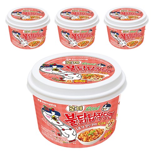 불닭 로제 납작 당면 169.4g, 4개