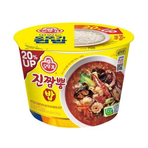 [로켓프레시] 오뚜기 컵밥 증량 진짬뽕밥, 217.5g, 1개