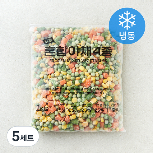 [로켓프레시] 혼합 야채 4종 세트 (냉동), 5세트, 1kg