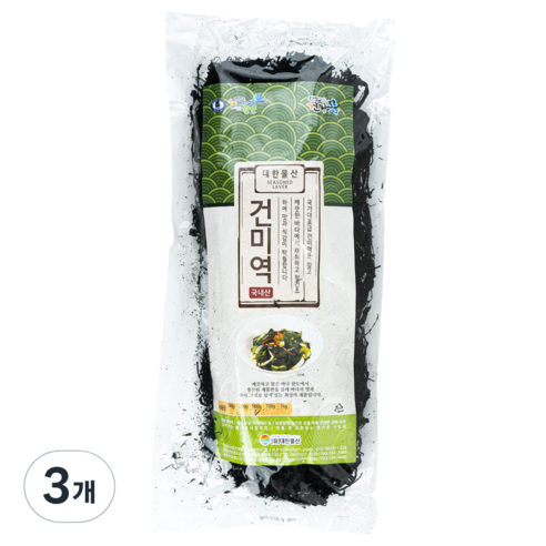 완도건강해 완도산 건미역, 500g, 3개