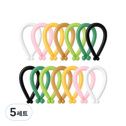 피앤비유니티 요술풍선 50p 세트, 스탠다드 빈티지 혼합7색, 5세트