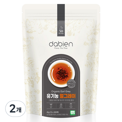 다비앙 생분해티백 유기농 얼그레이 홍차, 1.5g, 30개입, 2개