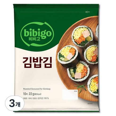 비비고 김밥김 10매, 22g, 3개