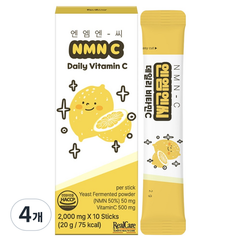 리얼케어 NMN-C 엔엠엔씨 데일리 비타민C, 4개, 10회분