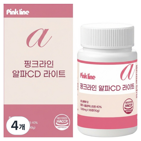 핑크라인 알파CD 라이트 알파시클로덱스트린 90g, 4개, 90정