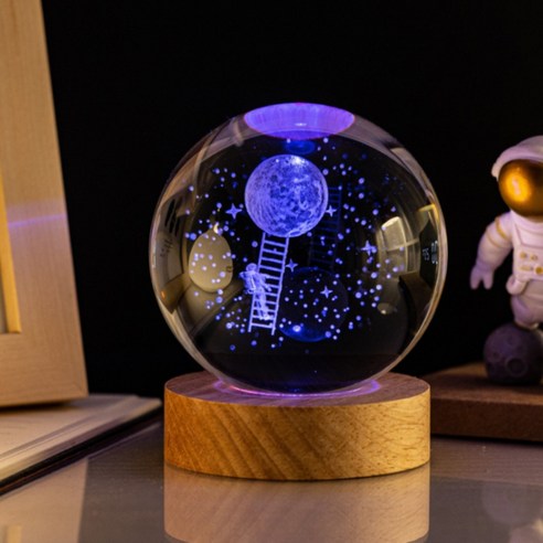 감성 LED 모던 수정구슬 침실 무드등 8cm, 우주인