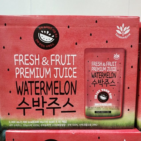 코스트코 밸런스그로우 수박주스 230mL, 10개, 230ml