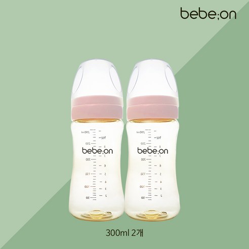 베베온 PPSU 노꼭지 젖병, 핑크, 300ml, 2개