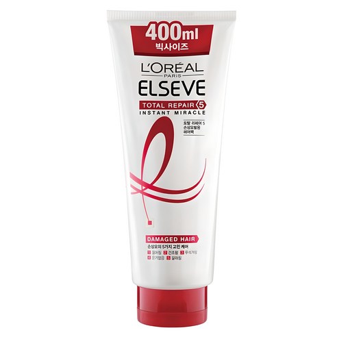 로레알파리 엘세브 토탈 리페어 5 인스턴트 미라클 헤어팩, 400ml, 1개