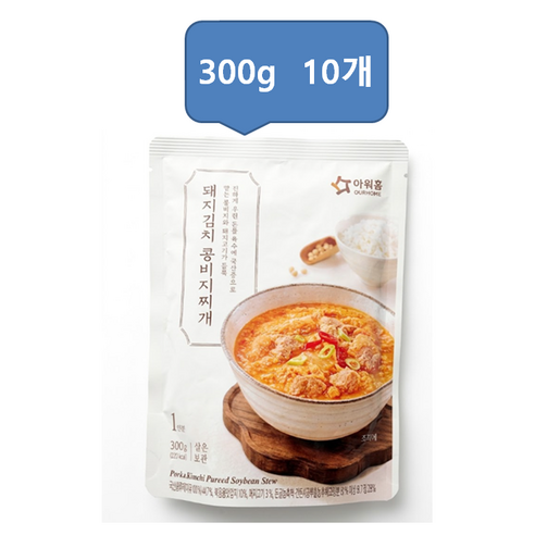 아워홈 돼지김치 콩비지찌개, 10개, 300g