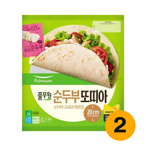 풀무원 순두부 또띠아 20cm 225g 2개