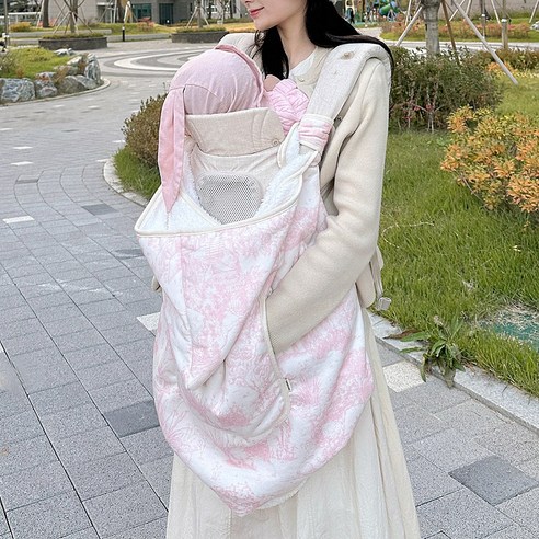 마롤로뜨 뜨왈드주이 극세사 아기띠워머 블랭킷 후드 유모차담요, 핑크 뜨왈_극세사 아기띠 워머