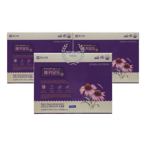 에키네시아 치코르산 폴리페놀 면역력 영양제 에키나시아 종근당 에키모드 60포, 3개