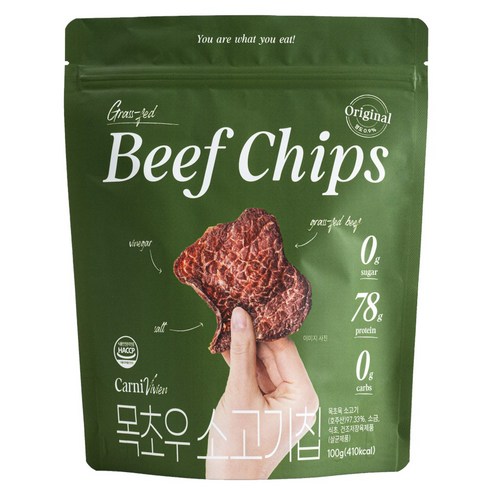 카니비비안 목초우 소고기칩, 100g, 5개