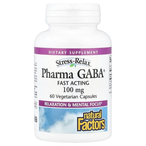 네추럴팩터스 스트레스-릴렉스 파마 가바 100mg 베지테리안 캡슐 글루텐 프리 무설탕