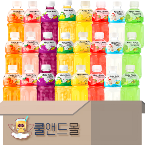 [쿨앤드몰] 모구모구 복숭아+리치+포도+망고+파인애플+딸기+요거트+멜론, 24개, 320ml